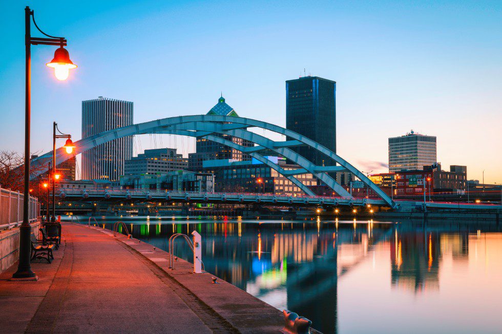 GettyImages-2112106802 A bridge over water with buildings in the background.