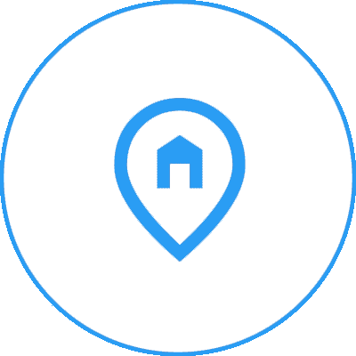 Group-1321317540 A blue pin with a house inside of it