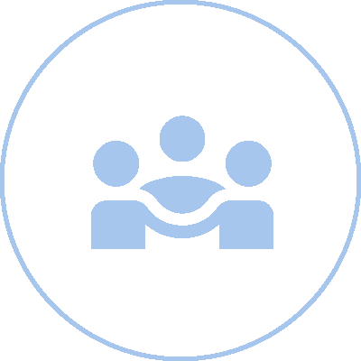Group-1321317542 A blue circle with three people in it